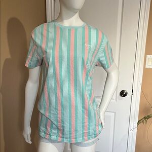 GuessPastel Pink & Mint Striped Women's Tee